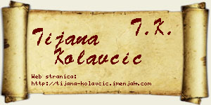 Tijana Kolavčić vizit kartica